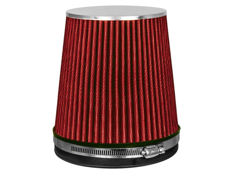 Rtunes Racing RED 6" 152 mm Inlet Short Truck Cold Air Cone Replacement Performance Washable Clamp-On Dry Air Filter (6" Tall) - Image 1